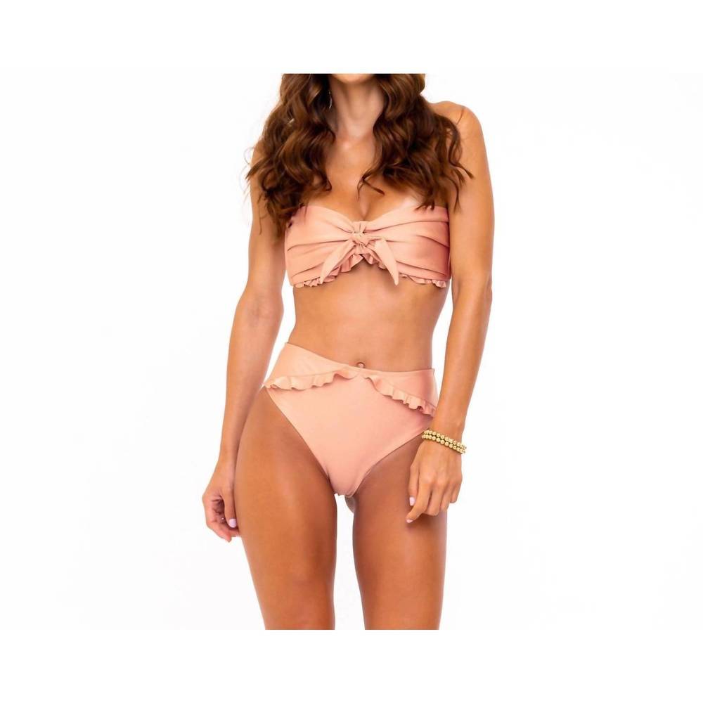 NEW SOAH women's josie bikini bottom in rose gold